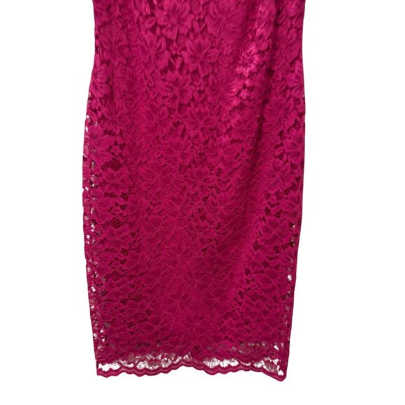 Enfocus Studio Fuchsia Lace  Dress W/ Flutter Sleeves Size 10 dress - Picture 9 of 10